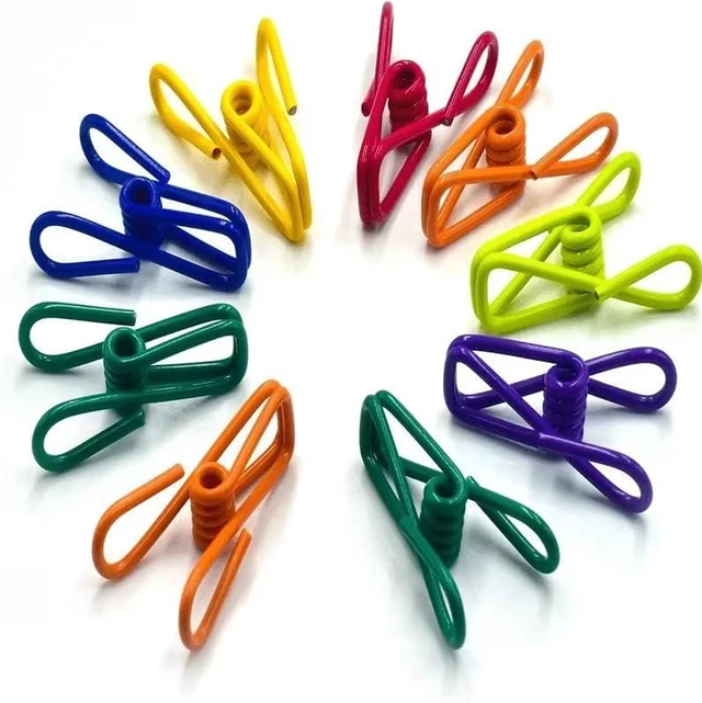 Alt view image 4 of 5 - 10Pcs Clips PVC-Coated Steel Clip, Clothes Clamp, for Food Package Clips (Color Random)