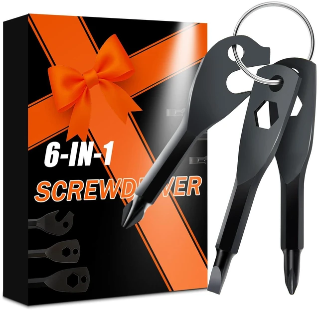 Main image of Stuffers for Men, Christmas gift, 6-in-1 Keychain Screwdriver