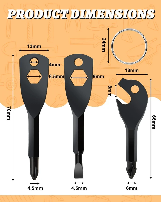 Alt view image 3 of 7 - Stuffers for Men, Christmas gift, 6-in-1 Keychain Screwdriver