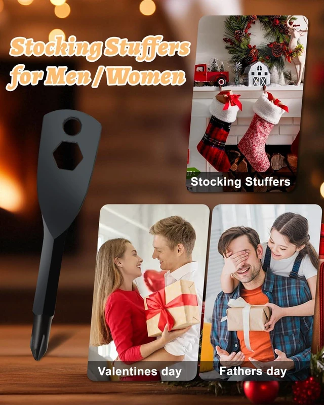 Alt view image 2 of 7 - Stuffers for Men, Christmas gift, 6-in-1 Keychain Screwdriver