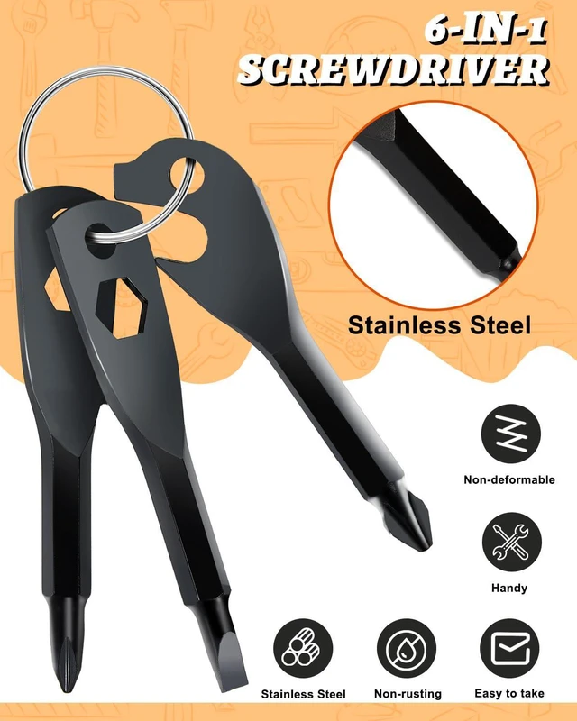 Alt view image 5 of 7 - Stuffers for Men, Christmas gift, 6-in-1 Keychain Screwdriver