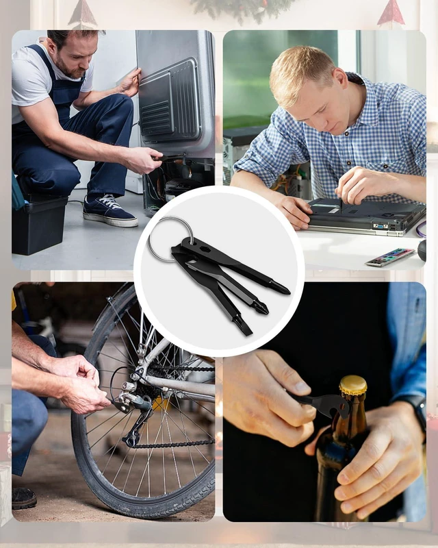 Alt view image 7 of 7 - Stuffers for Men, Christmas gift, 6-in-1 Keychain Screwdriver