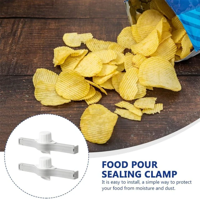 Alt view image 4 of 7 - EYAKEG Food Sealing Clip Food Sealing Clip for Bag Food Plastic Moisture-Proof and Fresh-Keeping Sealing Clip Household Milk Powder Sealing Clip (4 Packs), White