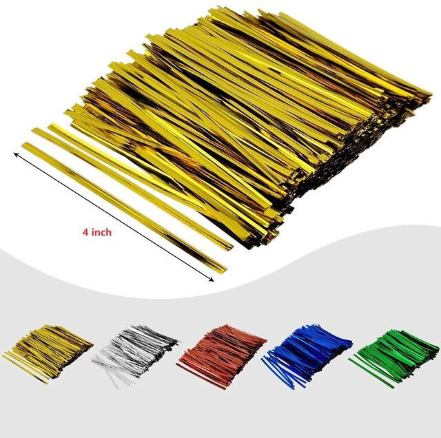 Alt view image 2 of 7 - GAADSKCER 400 Pcs Metal Twist Ties 4 Inches Twist Straps for Bread Bags Candy Bags Snack Bags Halloween Party Cake Favor (Red)