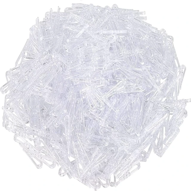 Alt view image 2 of 7 - AIMPGSTL 100Pcs Transparent Plastic Alligator Clip 38mm Shirt Fixing Packing Clip U Shape Plastic Clothespins for Ties Socks Pants Shirts