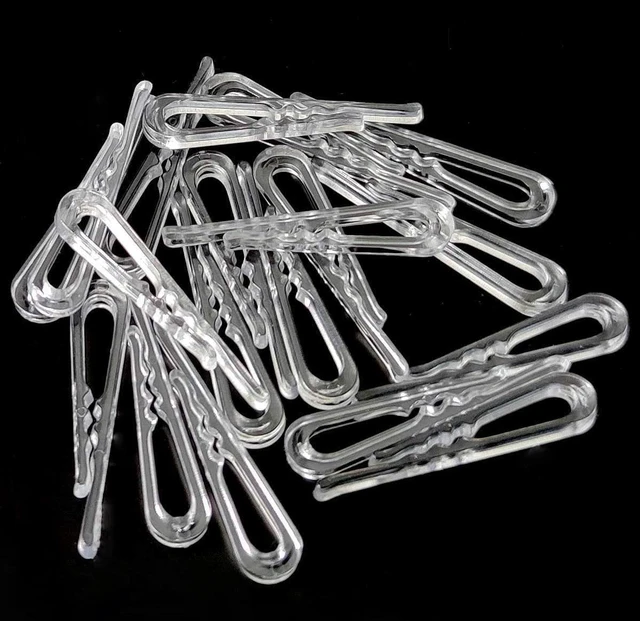Alt view image 6 of 7 - AIMPGSTL 100Pcs Transparent Plastic Alligator Clip 38mm Shirt Fixing Packing Clip U Shape Plastic Clothespins for Ties Socks Pants Shirts