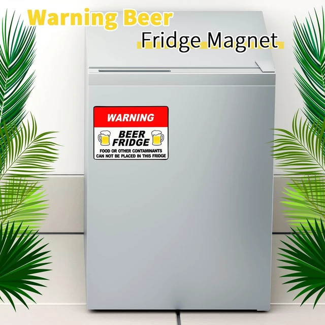 Alt view image 3 of 7 - Fiada 2 Pcs Beer Fridge Magnet 5x7 Inch Warning Sign Funny for Men | Funny Warning Decals for Refrigerator, Beer Magnet Stickers, Brewery Bar Decoration, No Food Contaminants Reminder Sign