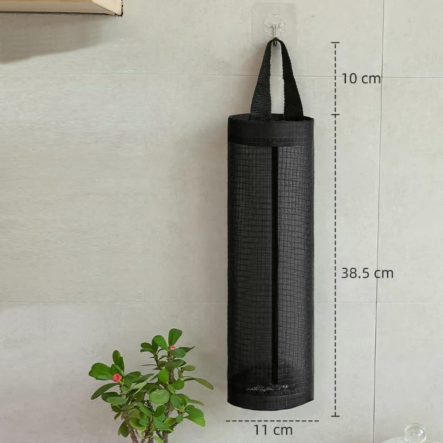 Alt view image 4 of 5 - 2-Pack Plastic Bag Holder Mesh Hanging Grocery Bag Dispenser | Trash Bag Organizer for Plastic Bags, Shopping Bag Storage Solution
