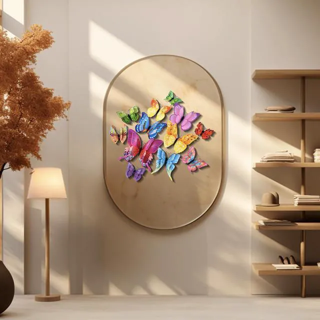 Alt view image 5 of 6 - Somotersea 24Pcs 3D Butterfly Wall Decor for Birthday Party Decorations Bedroom Magnets Butterflies Colorful