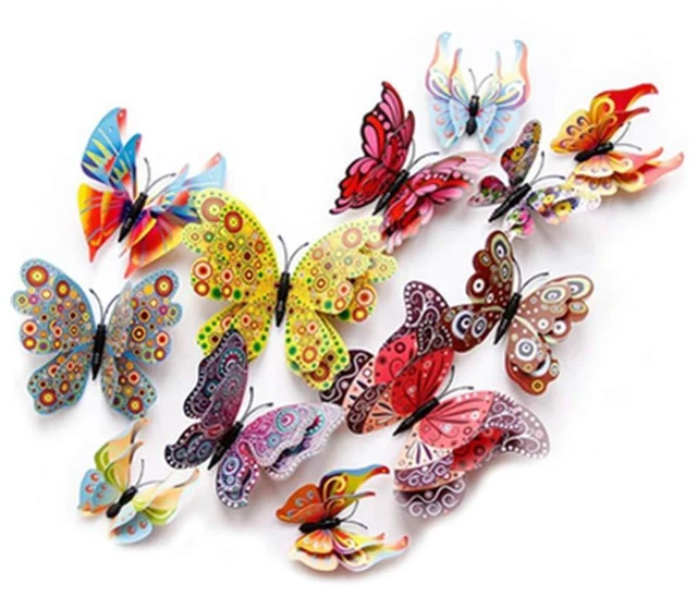 Main image of 12PCS 3D Butterfly Fridge Magnets Wall Sticker Home Party Decor | Waterproof,Reusable