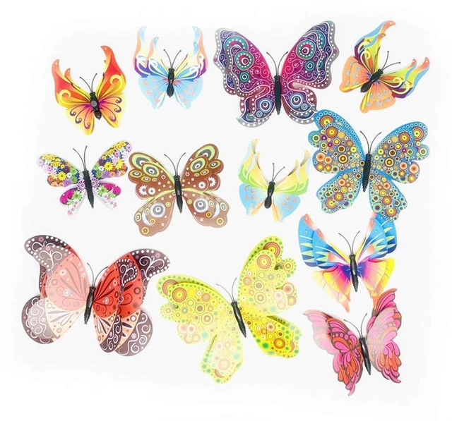 Alt view image 2 of 7 - 12PCS 3D Butterfly Fridge Magnets Wall Sticker Home Party Decor | Waterproof,Reusable
