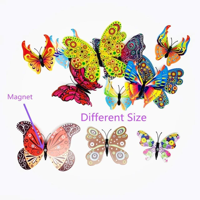 Alt view image 3 of 7 - 12PCS 3D Butterfly Fridge Magnets Wall Sticker Home Party Decor | Waterproof,Reusable