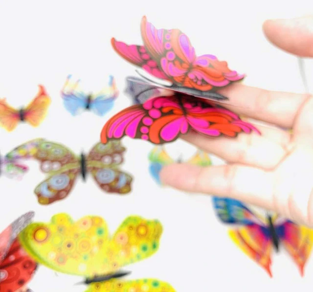 Alt view image 5 of 7 - 12PCS 3D Butterfly Fridge Magnets Wall Sticker Home Party Decor | Waterproof,Reusable