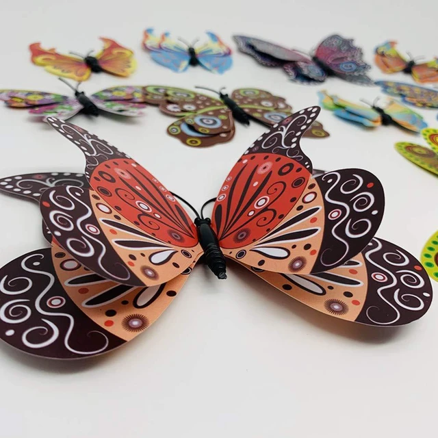 Alt view image 4 of 7 - 12PCS 3D Butterfly Fridge Magnets Wall Sticker Home Party Decor | Waterproof,Reusable