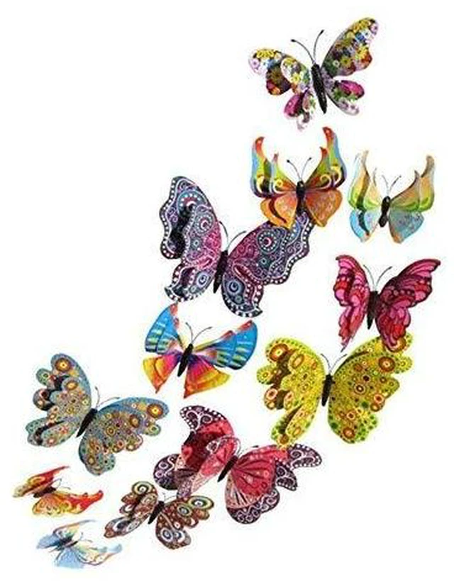 Alt view image 6 of 7 - 12PCS 3D Butterfly Fridge Magnets Wall Sticker Home Party Decor | Waterproof,Reusable