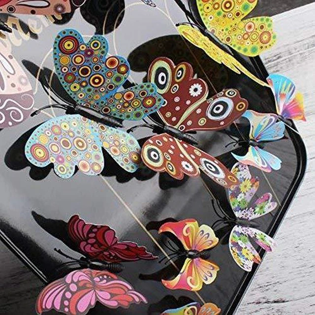 Alt view image 7 of 7 - 12PCS 3D Butterfly Fridge Magnets Wall Sticker Home Party Decor | Waterproof,Reusable