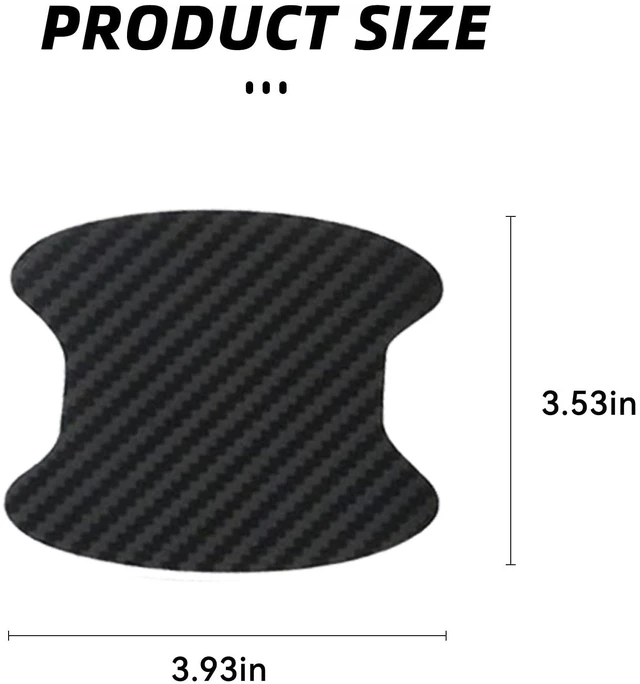 Alt view image 2 of 6 - Alieemo 4 Pack 3.78 x 3.43 Inch Door Handle Protector Stickers, Black | carbon fiber texture, adhesive-backed installation, helps reduce cup-area scuffs, car exterior accessories
