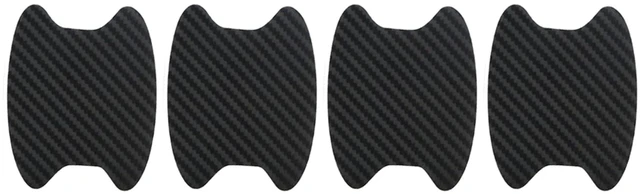 Alt view image 6 of 6 - Alieemo 4 Pack 3.78 x 3.43 Inch Door Handle Protector Stickers, Black | carbon fiber texture, adhesive-backed installation, helps reduce cup-area scuffs, car exterior accessories