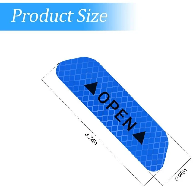 Alt view image 2 of 6 - AUKEPO 4PCS Car Door Reflective Warning Stickers, Blue | night-visibility surface, anti-collision prompt strips, fits most cars, SUVs, and trucks, car exterior accessories