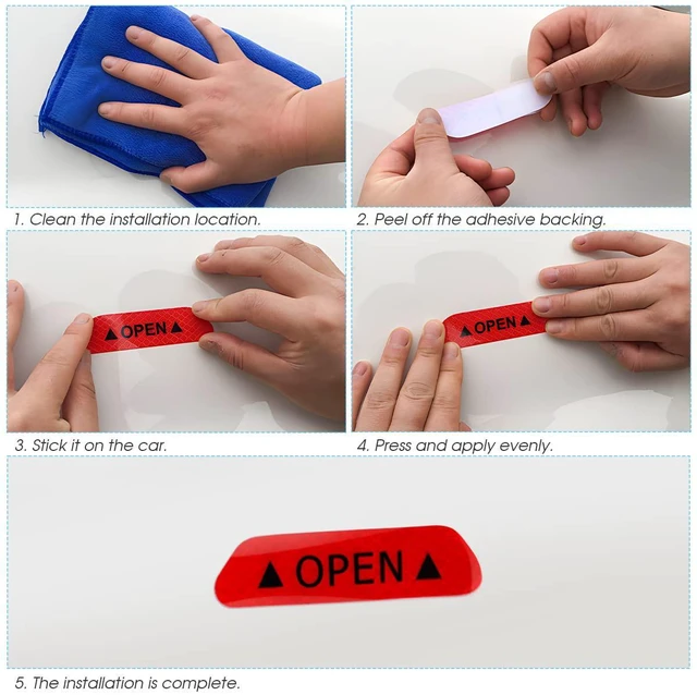 Alt view image 5 of 6 - AUKEPO 4PCS Car Door Reflective Warning Stickers, Blue | night-visibility surface, anti-collision prompt strips, fits most cars, SUVs, and trucks, car exterior accessories