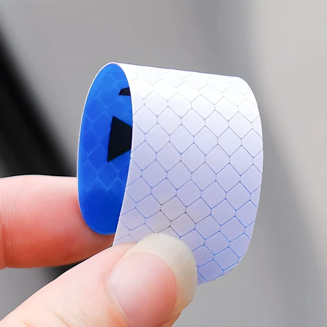 Alt view image 6 of 6 - AUKEPO 4PCS Car Door Reflective Warning Stickers, Blue | night-visibility surface, anti-collision prompt strips, fits most cars, SUVs, and trucks, car exterior accessories