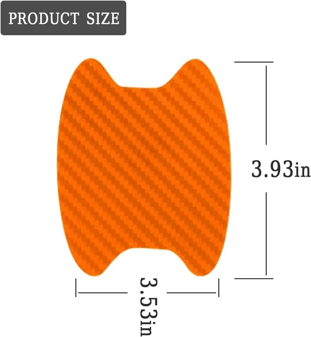 Alt view image 2 of 7 - XINLIYA 4PCS Carbon Fiber Door Handle Protector Films, Orange | 3D textured surface, adhesive backing, water and UV resistant, removable without residue, car exterior accessories