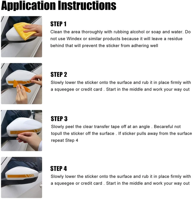 Alt view image 6 of 6 - SINGARO Car Exterior Accessories Rear View Mirror Stickers Decor Car Body Sticker Vinyl 4pcs (Black)