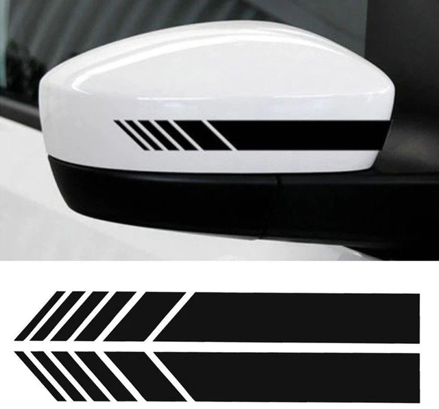 Main image of 2 Pcs Car Rear View Mirror Vinyl Sticker, Black | DIY Auto Body Side Decal, Stripe Graphic Trim, Exterior Accessories for SUV & Vehicle