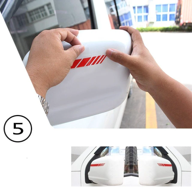 Alt view image 5 of 5 - 2 Pcs Car Rear View Mirror Vinyl Sticker, Black | DIY Auto Body Side Decal, Stripe Graphic Trim, Exterior Accessories for SUV & Vehicle