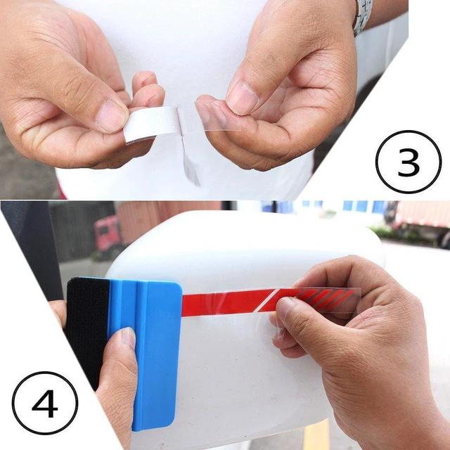 Alt view image 4 of 5 - 2 Pcs Car Rear View Mirror Vinyl Sticker, Black | DIY Auto Body Side Decal, Stripe Graphic Trim, Exterior Accessories for SUV & Vehicle