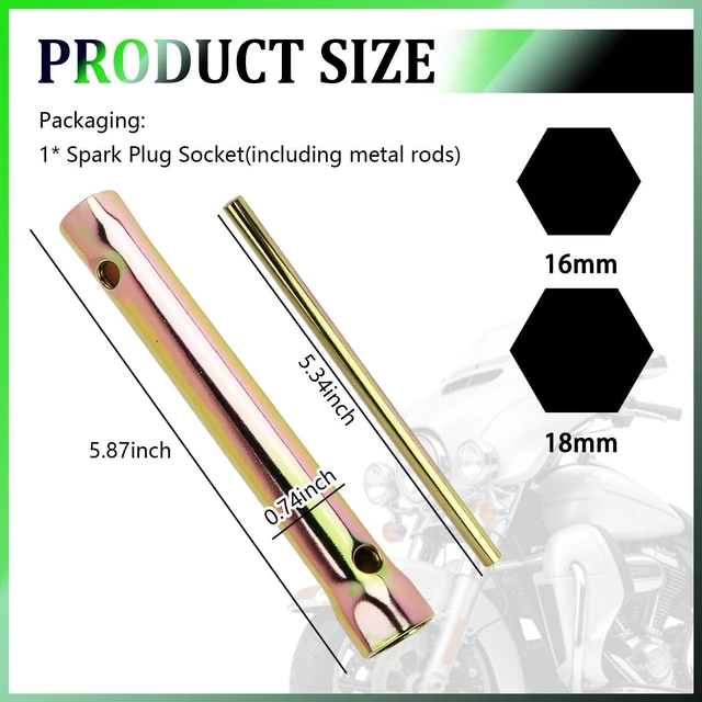 Alt view image 2 of 7 - Purthog Double Ended 16-18mm Spark Plug Wrench,Sturdy 5/8 Spark Plug Socket with Labor-Saving Lever,Professional Motorcycle Sparks Plugs Tool Spanner to Disassemble Sparks Plugs