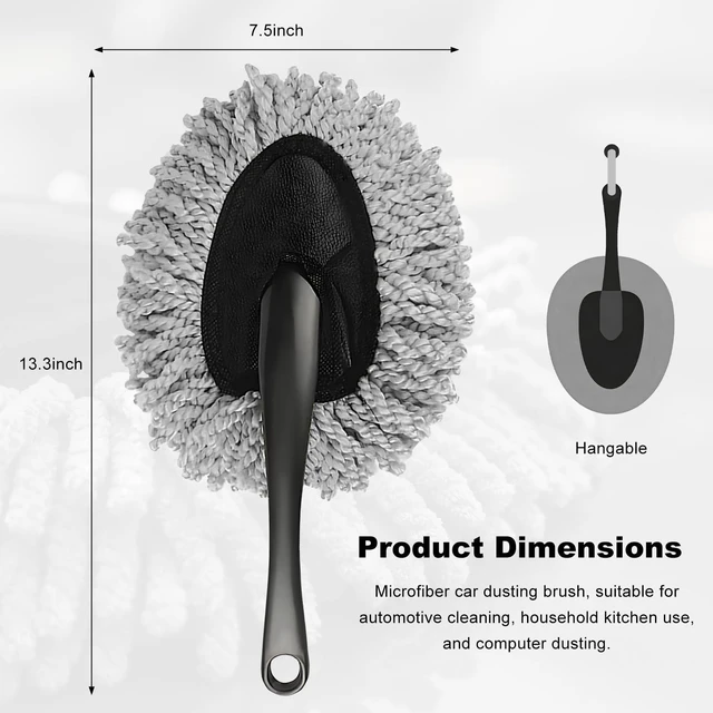 Alt view image 2 of 6 - KAUEGOW Car Dash Duster Brush, Super Soft Microfiber Duster Auto Dashboard Dust Detailing Tool, Multifunctional Scratch Free Dash Dust Cleaning Brush for Vehicle Home Kitchen (Gray)