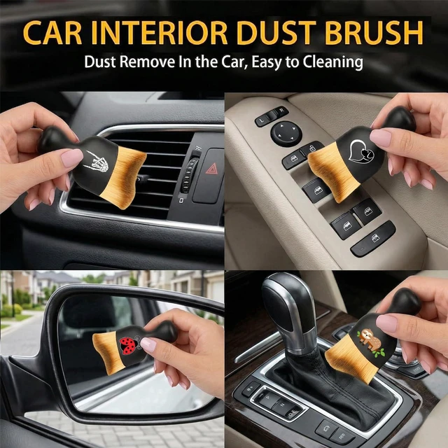 Alt view image 5 of 7 - Dog Paw Print Car Detailing Brush Soft Bristle Auto Interior Cleaning Brush | Heart Pet Paw Car Accessories Interior Detailing Care, Dog Mom Gifts for Women Men Animal Lovers