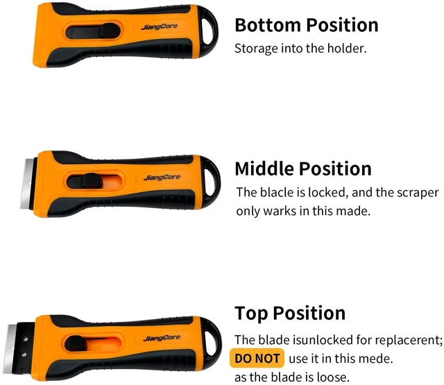 Alt view image 6 of 6 - Razor Blade Scraper Tool with 15 Extra SK5 Blades - Multi-Surface for Glass Tile Window Car Cooktops - Stainless Steel, Cleaning & Paint Removal Tool