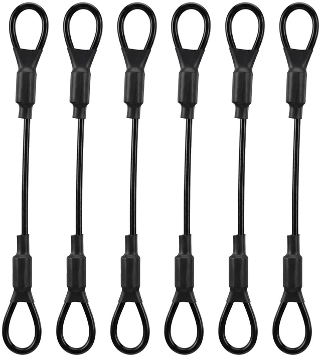 Main image of 6 Pack Steel Cable with Loops, 3mm Stainless Steel Safety Cable | with Sturdy PVC Coating, Lanyard Cables for Outdoor Adventures Home Safety Travel Protection