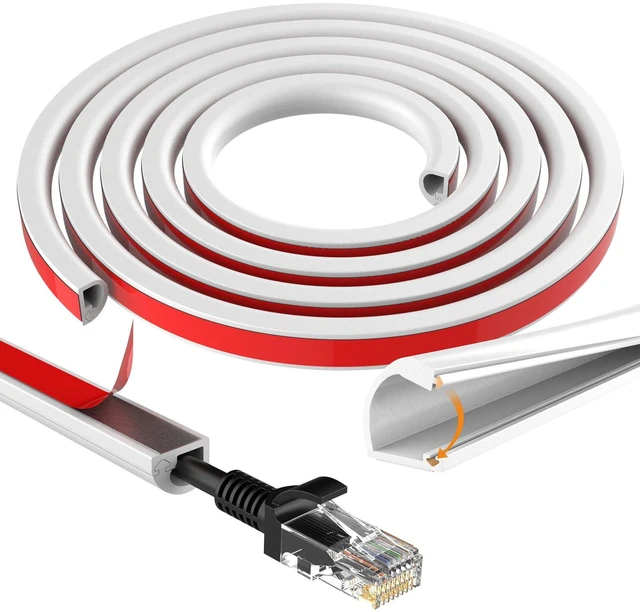 Main image of 39" Silicone TV Cord Hider for Wall Mounted TV, Self-Adhesive Wire Hiders for TV on Wall, Wire Concealer for Cords Hide Cables, Cable Covers White, Raceway Cable Management, Electric Wire Channels 1m