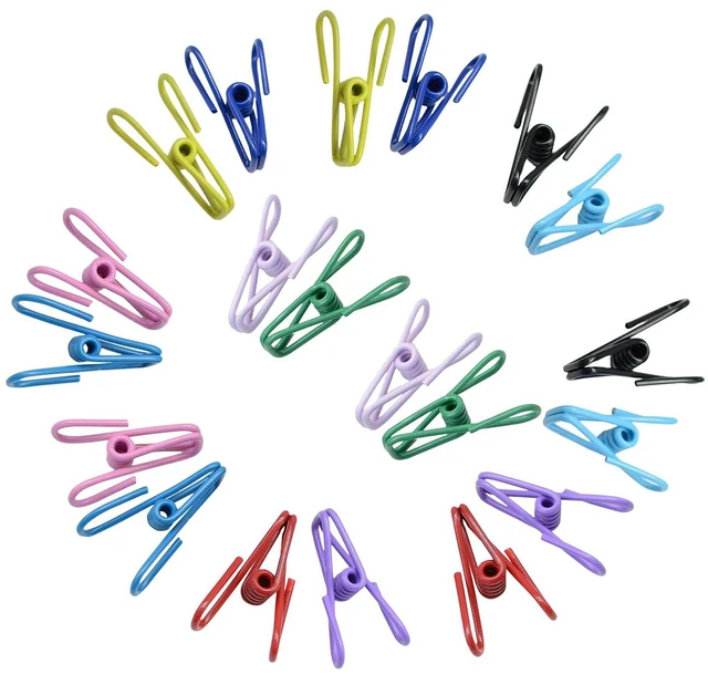 Main image of 2 Inch Chip Clips 20pcs,Steel Clothes Pins Utility PVC-Coated Steel Clips for Food Package Chips Bag Parper (20, Multi-Colored)