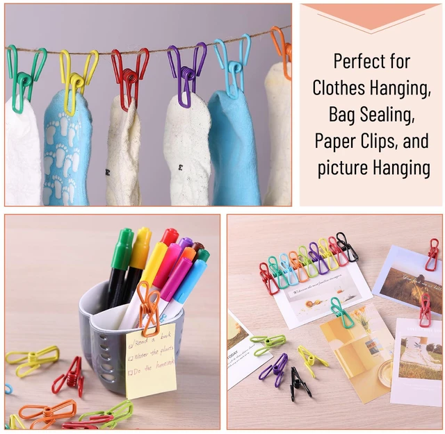 Alt view image 5 of 7 - PVC-Coated Utility Clips, 2 Inch, 18 Pack, Colorful | PVC-Coated Steel Chip Bag Clips for Sealing Food, Paper Holder, Clothesline Clip for Laundry Hanging, Kitchen Bags
