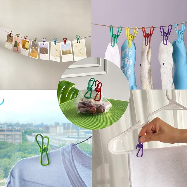 Alt view image 6 of 7 - PVC-Coated Utility Clips, 2 Inch, 18 Pack, Colorful | PVC-Coated Steel Chip Bag Clips for Sealing Food, Paper Holder, Clothesline Clip for Laundry Hanging, Kitchen Bags