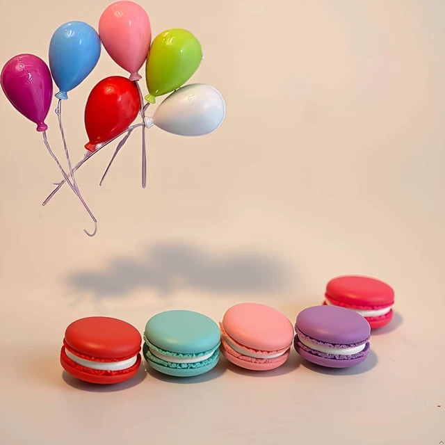 Alt view image 4 of 7 - 6Pcs Cute Macaron Fridge Magnets, Creative Balloon Fridge Decorations, Magnetic Sticky Notes for Whiteboards, (Random Colors)