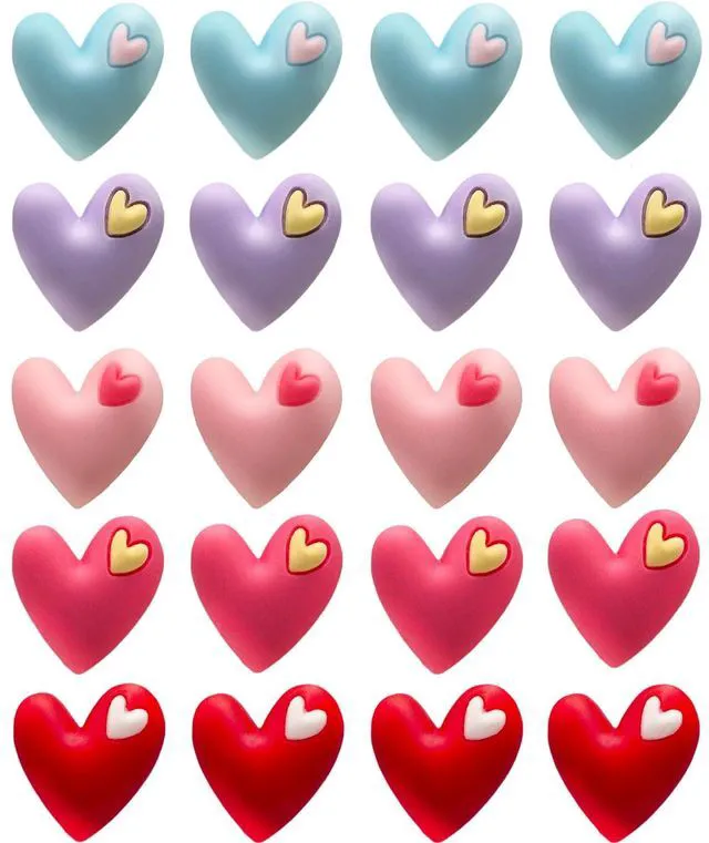 Main image of Cute Refrigerator Magnets,Fun Small Fridge Magnets,Colorful Heart Decorative Magnets for Locker Whiteboard Office Photos Notes,20PCS