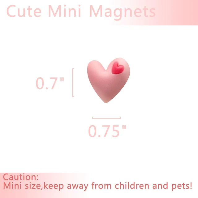 Alt view image 2 of 7 - Cute Refrigerator Magnets,Fun Small Fridge Magnets,Colorful Heart Decorative Magnets for Locker Whiteboard Office Photos Notes,20PCS