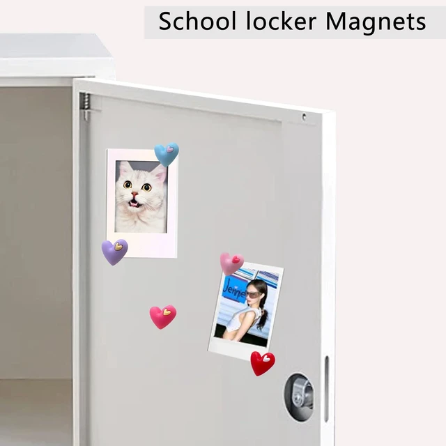 Alt view image 3 of 7 - Cute Refrigerator Magnets,Fun Small Fridge Magnets,Colorful Heart Decorative Magnets for Locker Whiteboard Office Photos Notes,20PCS