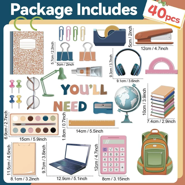 Alt view image 2 of 7 - QOUBAI 40 PCS Classroom Magnets Boho You'll Need Management Magnet Teacher Elementary Classroom Must Have Magnetic Educational Teaching Tools Whiteboard Fridge Decoration Back to School Party Supplies