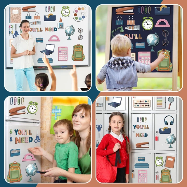 Alt view image 7 of 7 - QOUBAI 40 PCS Classroom Magnets Boho You'll Need Management Magnet Teacher Elementary Classroom Must Have Magnetic Educational Teaching Tools Whiteboard Fridge Decoration Back to School Party Supplies