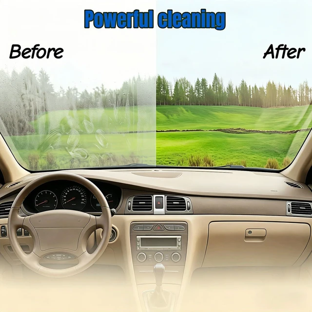 Alt view image 5 of 7 - Car Windshield Cleaning Tool with 6 Reusable Washable Microfiber Pads, Telescopic Handle & 180° Rotating Head No Streak Interior Glass Wiper Kit for Auto, Truck, SUV