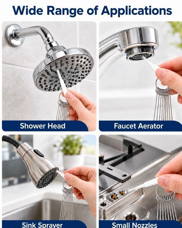 Alt view image 4 of 7 - 30 Pcs Shower Head Cleaning Brush Set Cleaner Picks - Small Hole Nozzle Unclogger, Anti-Clogging Shower Head Cleaner with Storage Boxes