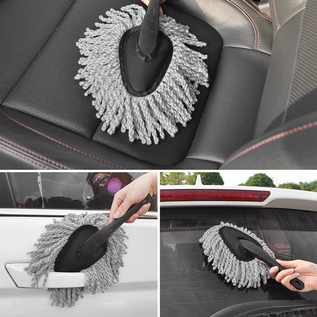 Alt view image 4 of 7 - Osilly Car Dash Duster Brush, Soft Microfiber Multi-Functional No-Scratch Vehicle Dashboard Cleaning Brush with Handle, Automotive Detailing Cleaning Kit, Universal for SUV Automobile Truck (Grey)