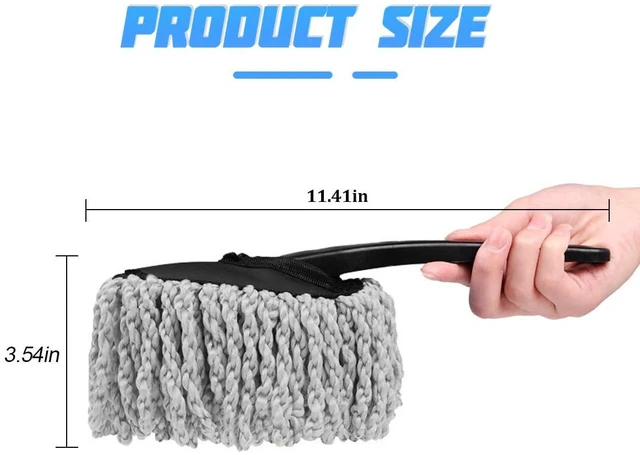 Alt view image 2 of 7 - Osilly Car Dash Duster Brush, Soft Microfiber Multi-Functional No-Scratch Vehicle Dashboard Cleaning Brush with Handle, Automotive Detailing Cleaning Kit, Universal for SUV Automobile Truck (Grey)