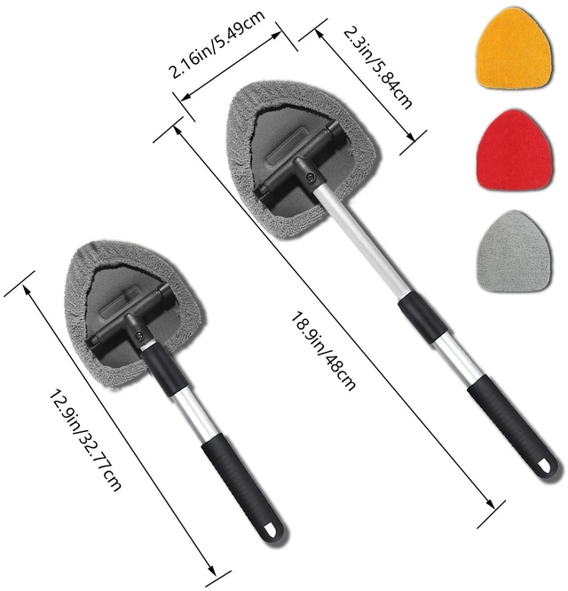 Alt view image 3 of 7 - Piburth Car Window Cleaner, Car Cleanser Brush, Car Accessories Car Cleaning Supplies Tools, Car Cleaning Kit with Extendable Handle, Microfiber Cloth, Spray Bottle, Fits All Cars